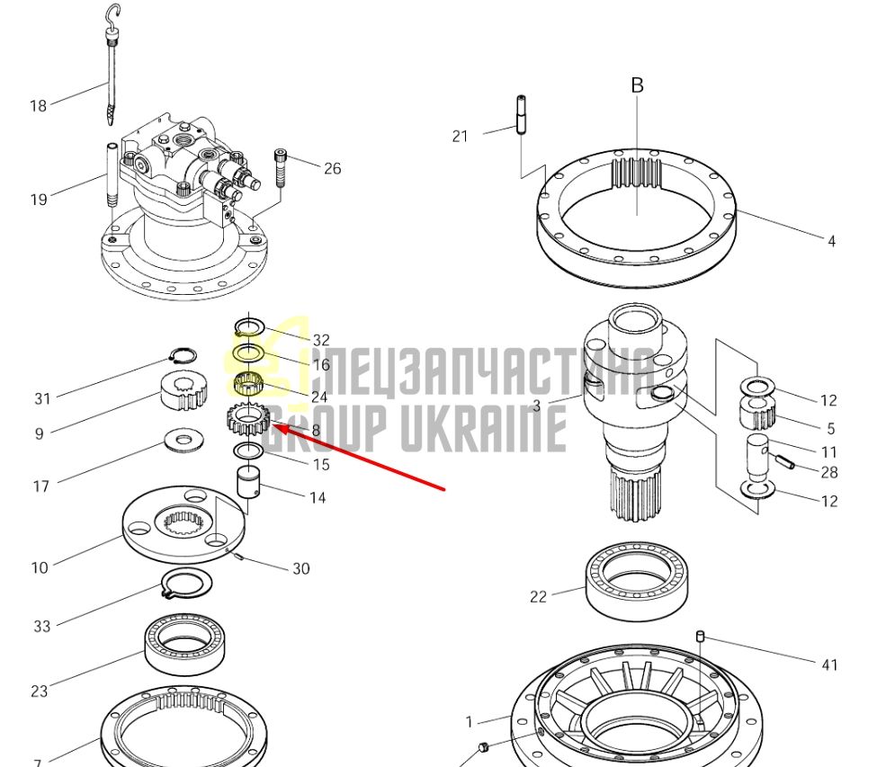 2101-1031 Шестерня планетарная (сателлит) 1 DOOSAN SOLAR 250LC-V