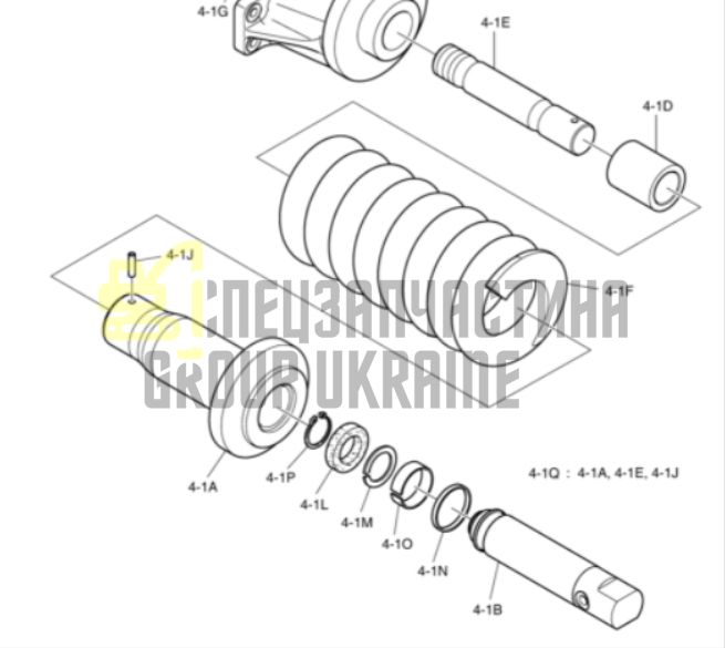 Ремкомплект натяжителя гусеницы 401107-00677 для Doosan DX140LC, DX160LC