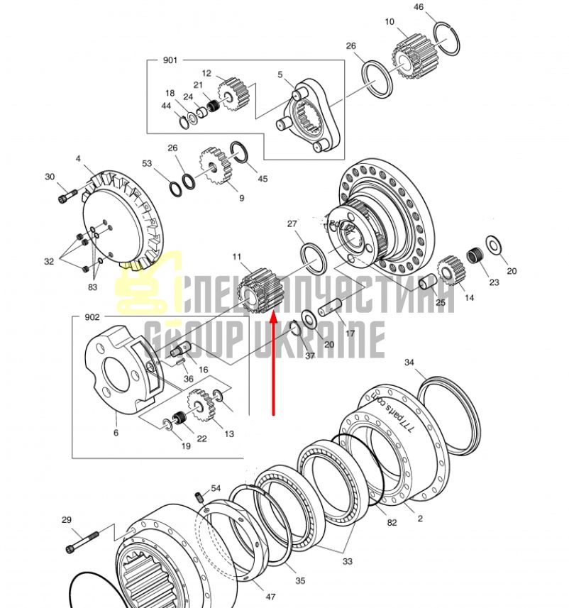 404-00082A Солнечная шестерня Doosan DX225LL