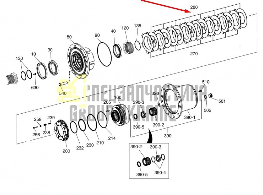DOOSAN K9001543 Диск трансмиссии для DX140W, DX160