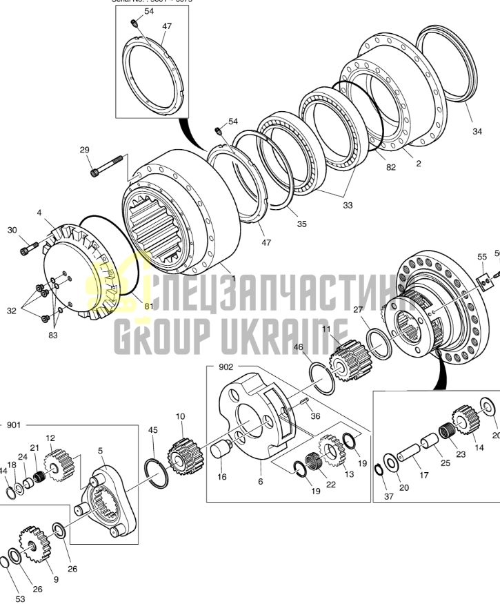 K1003134 Редуктор хода DOOSAN DX340-7