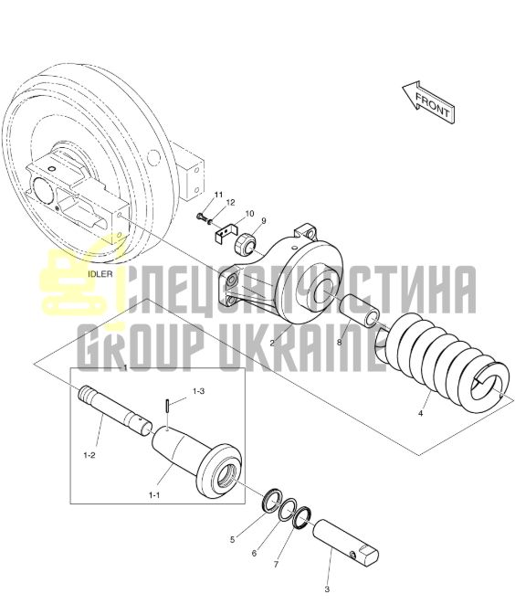 Doosan K1010512 Натяжитель гусеницы для DX255LC
