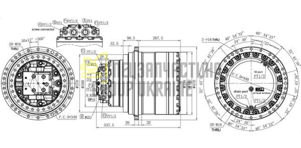 K1011413 Ступичный редуктор DOOSAN DX255LC