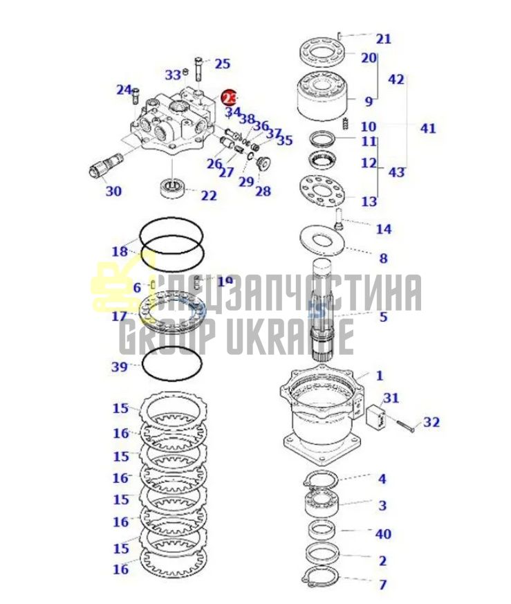 Doosan K9002105 Крышка поворотного мотора DX340LC