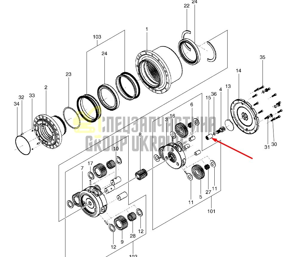 K9005375 Соединитель вала главной передачи DOOSAN DX140 LC