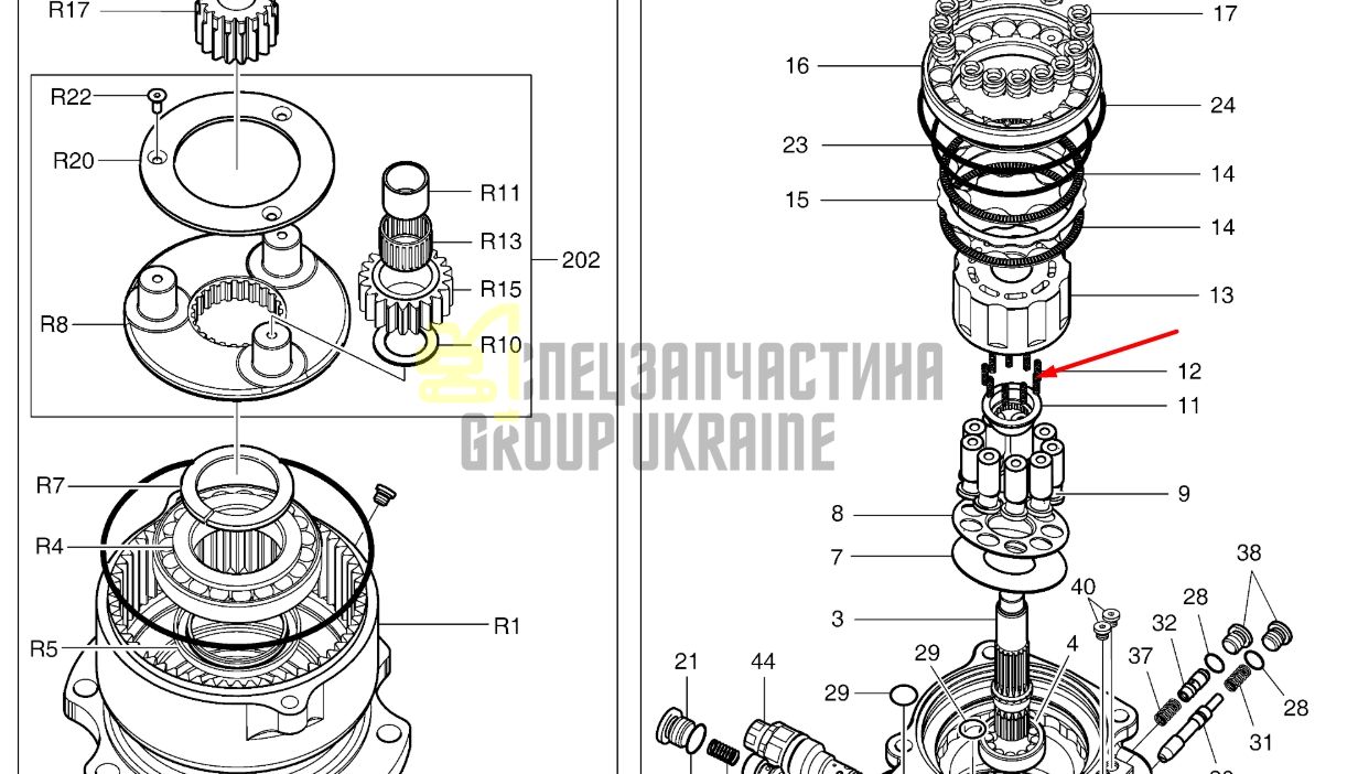 Купить Doosan K9006185 Пружина ротора для DX53W, DX55W DI