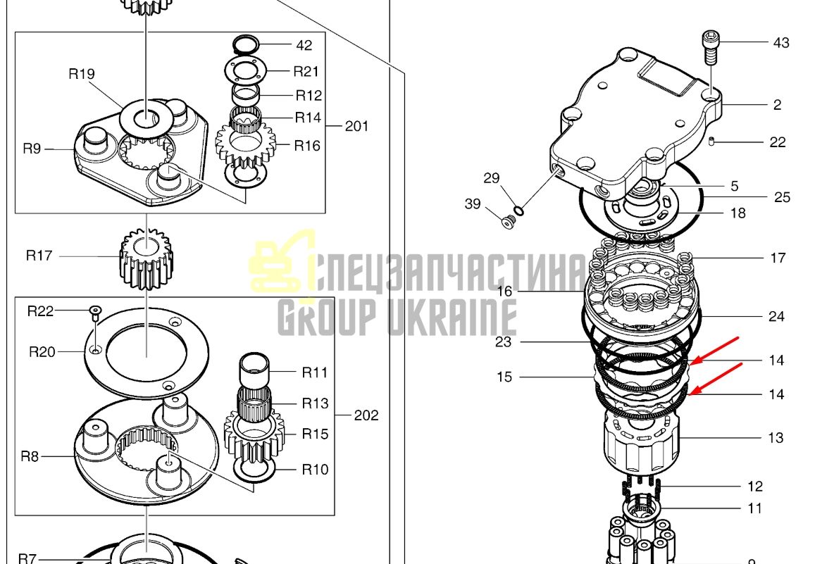 Doosan K9006199 Фрикционная пластина для DX53W, DX55W DI