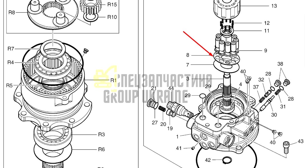 Купить Doosan K9006225 Прижимная пластина для DX53W, DX55W DI