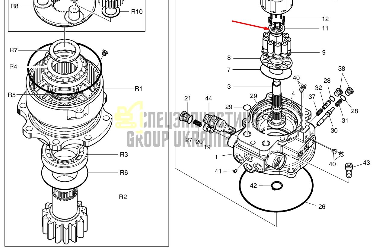 Купить Doosan K9006226 Сферическая втулка для DX53W, DX55W