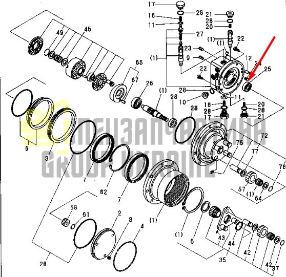 Шариковый подшипник KOMATSU PC30FR YM24101-060044