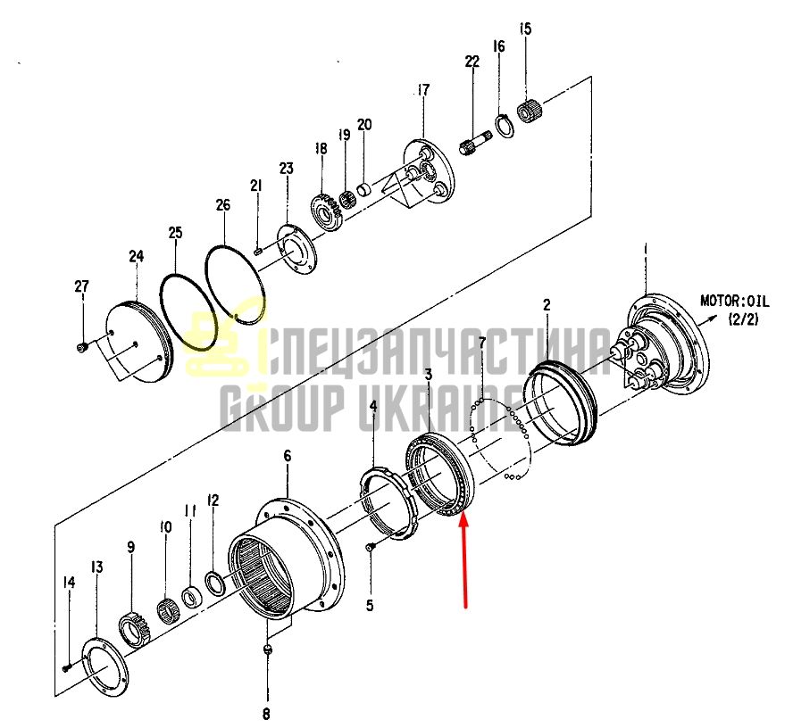 Радиальный подшипник HITACHI EX20 0436502