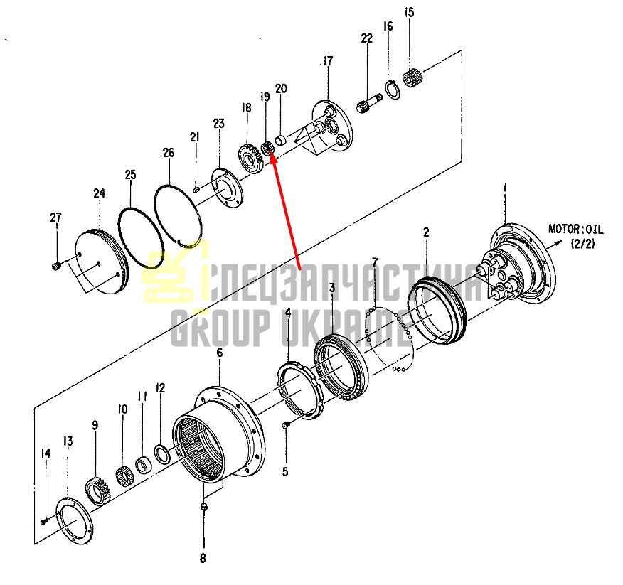 0436513 Подшипник игольчатый сателлита HITACHI EX35