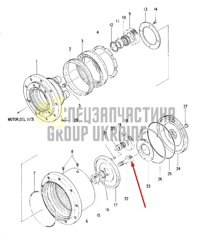 0472403 Вал главной передачи HITACHI EX25