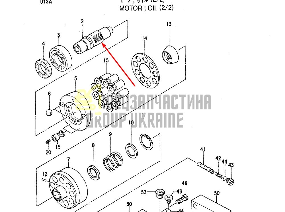 0629801 Вал двигателя чода HITACHI ZX65