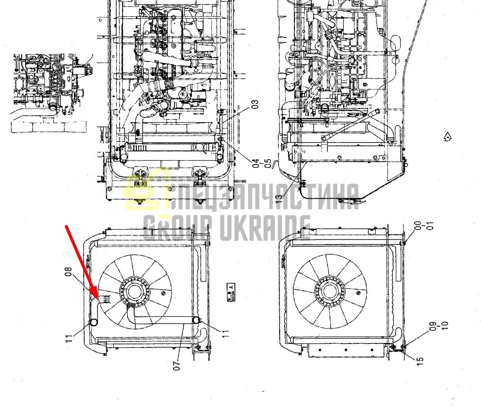 Купить Hitachi 3068554 Патрубок радиатора для EX200, EX210