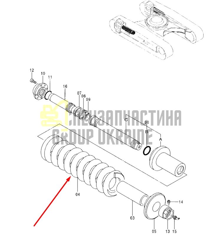 3076210 Пружина натяжителя цепи Hitachi EX200