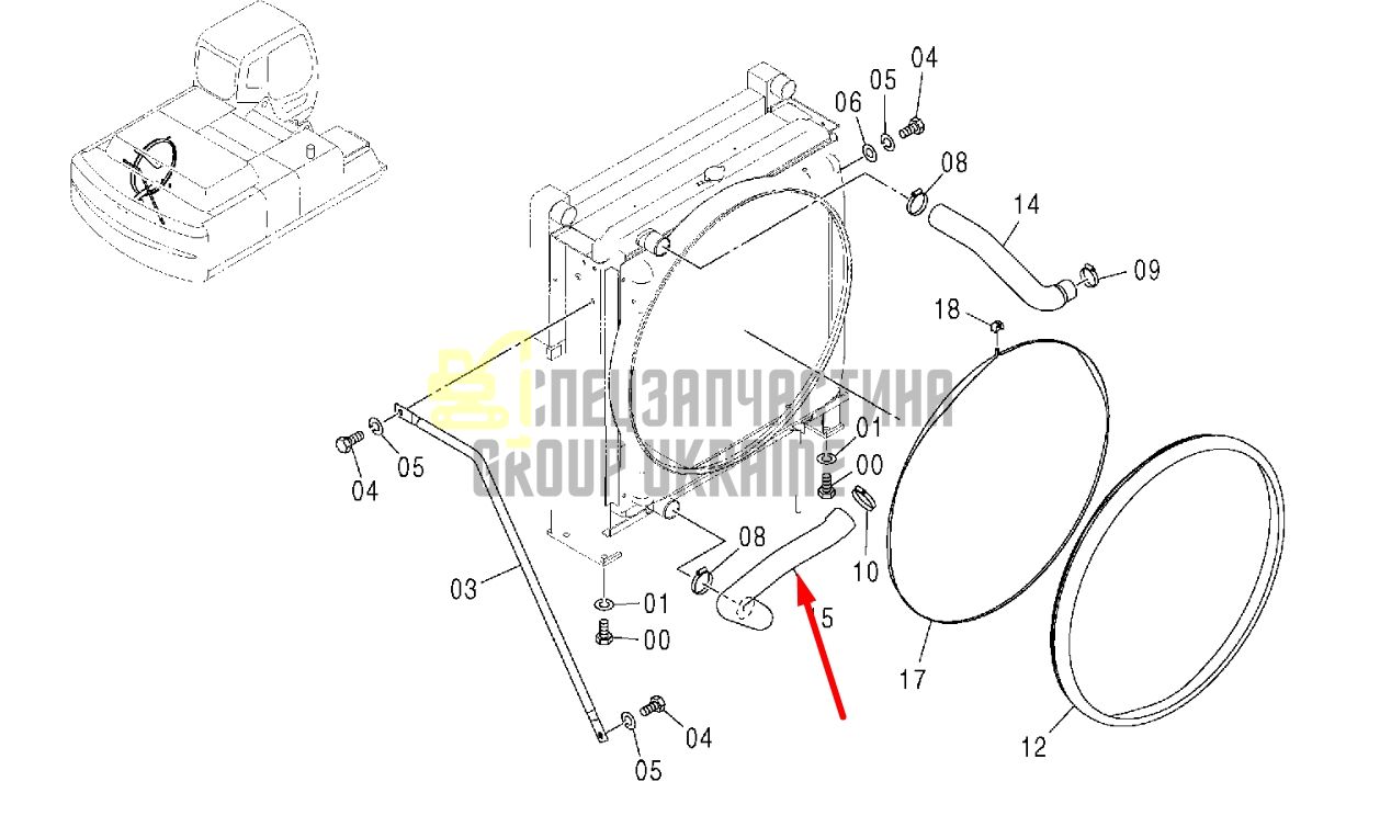 Купить Hitachi 3089836 Патрубок радиатора для ZX330, ZX350