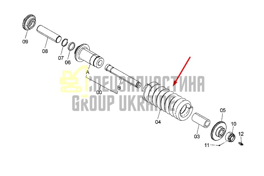 3102995 Пружина натяжителя цепи Hitachi ZX330