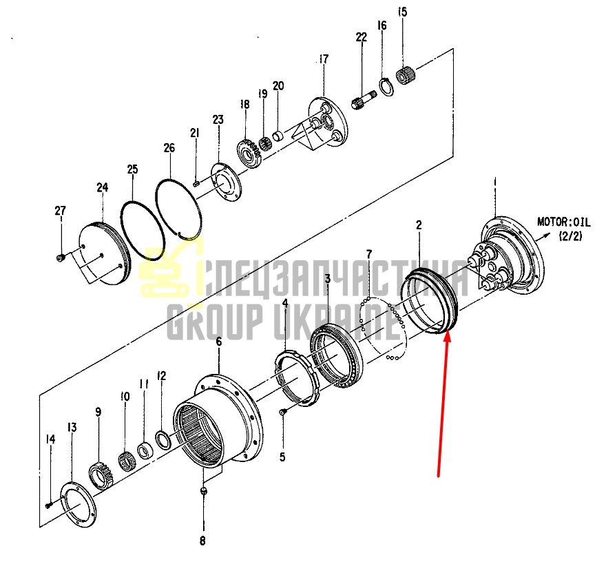 4092483 Сальник бортового редуктора HITACHI EX60 даукон, уплотнение