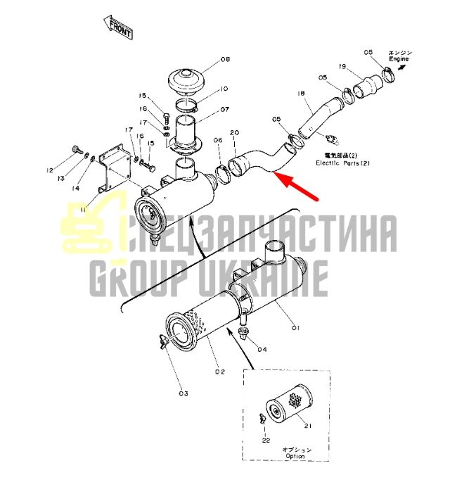 Купить Hitachi 4205597 Патрубок воздушный для EX200