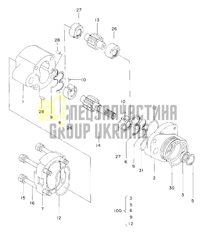 HITACHI 4255303 Насос шестеренчатый EX100, EX200