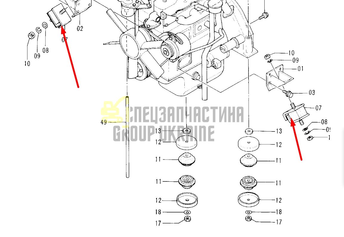 Купить Hitachi 4255652 Подушка опоры двигателя для EX100, EX120