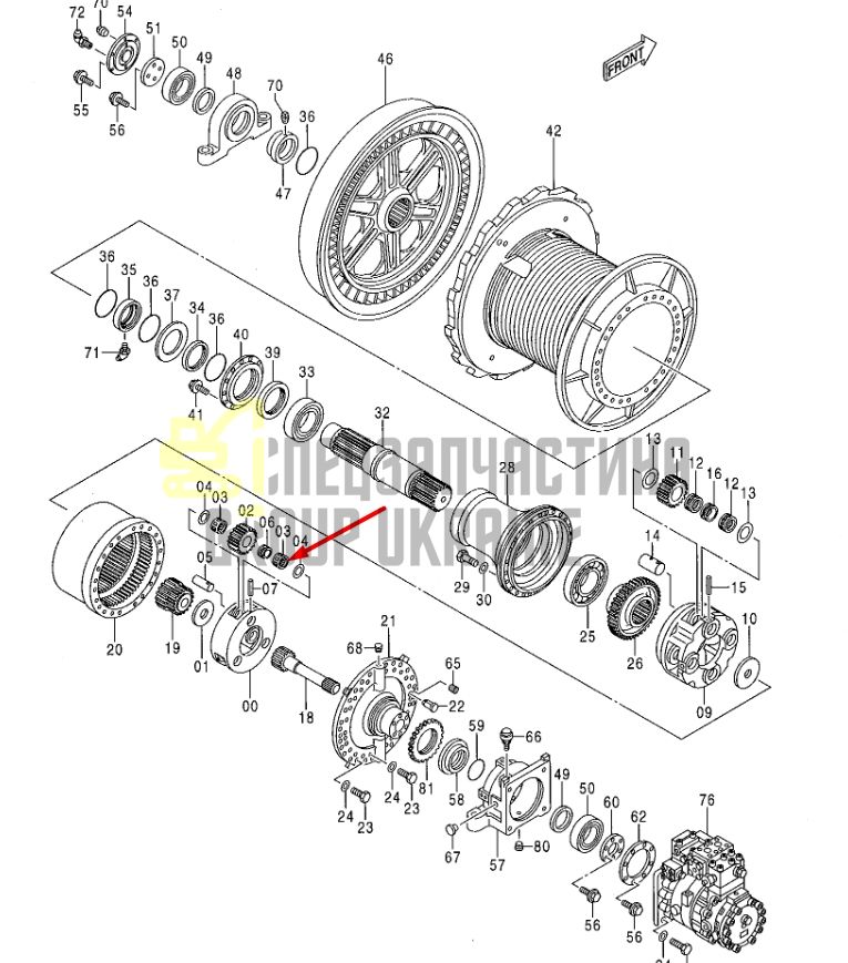 4371402 Игольчатый роликовый подшипник Hitachi ZX330, ZX360
