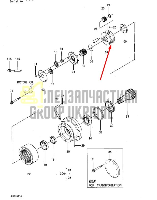 4397239 Водило, планетарна передача Hitachi ZX75US
