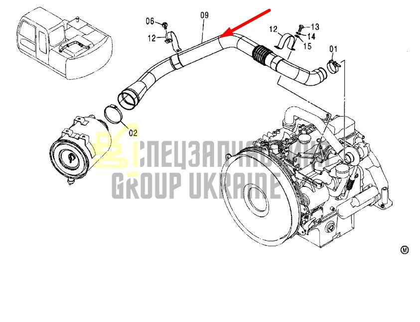 Купить Hitachi 4429705 Патрубок воздушный для ZX120, ZX130