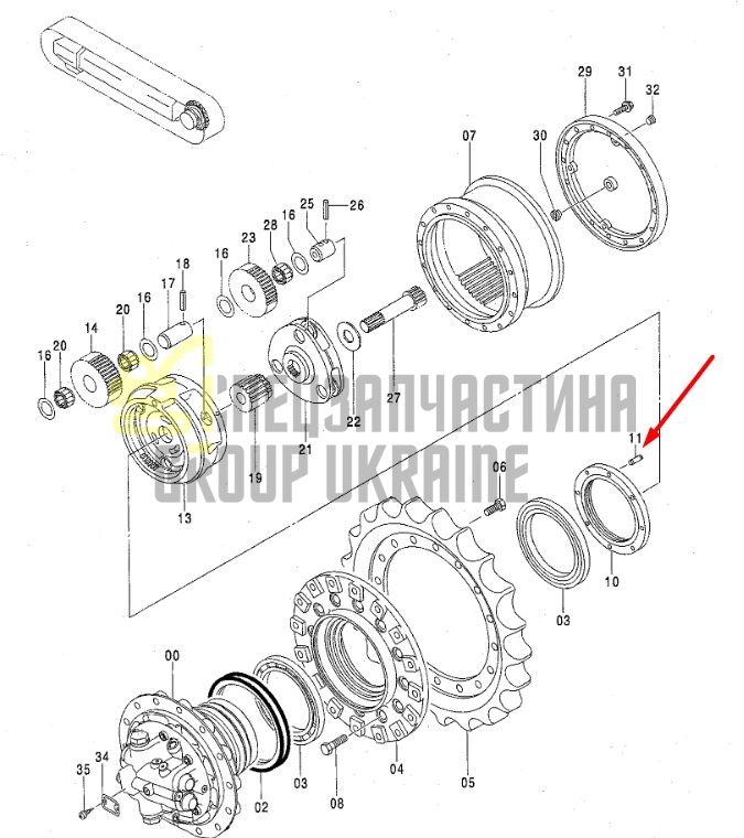 4436242 Штифт редуктор хода HITACHI