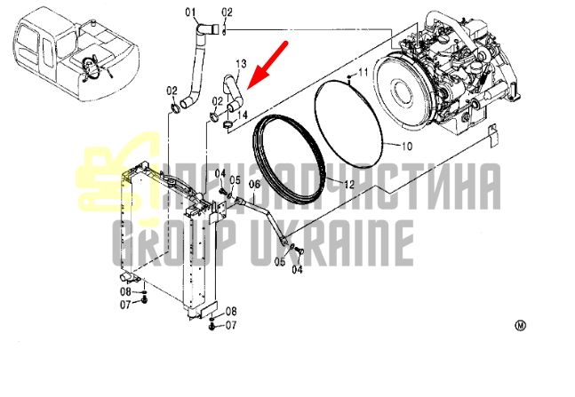 Купить Hitachi 4446034 Патрубок воздушный для ZX110, ZX120