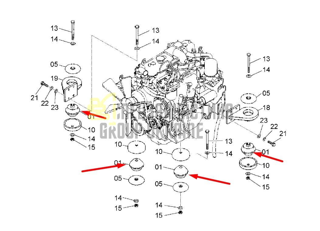 Купить Hitachi 4448738 Подушка двигателя для ZX140, ZX160, ZX180