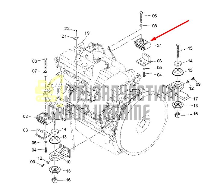 Купить Hitachi 4467459, 4435106 Подушки двигателя для ZX450, ZX460