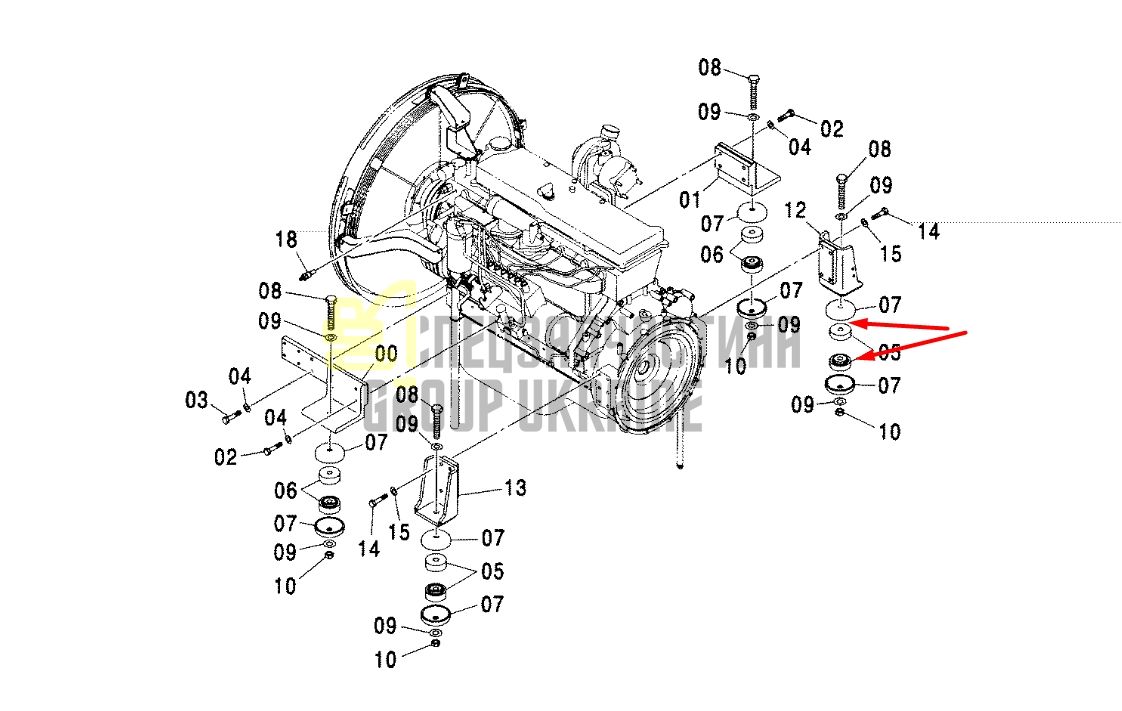 Купить Hitachi 4655723 Подушка опоры двигателя для ZX670LC-5B ZX870H-5G