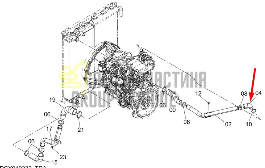 Купить Hitachi 4643569 Шланг интеркулера для ZAX330