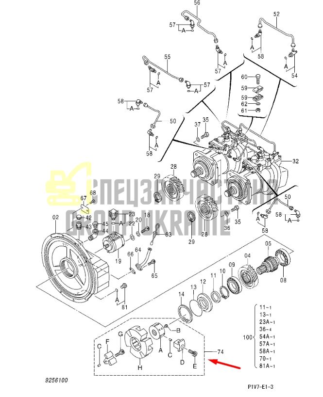 Купить Hitachi 4646893 Гибкая муфта 110H для ZX330, ZX350