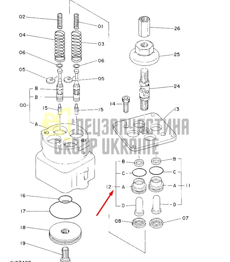 Hitachi 9104360 Плунжер джойстика (8 шт) для EX100, EX120