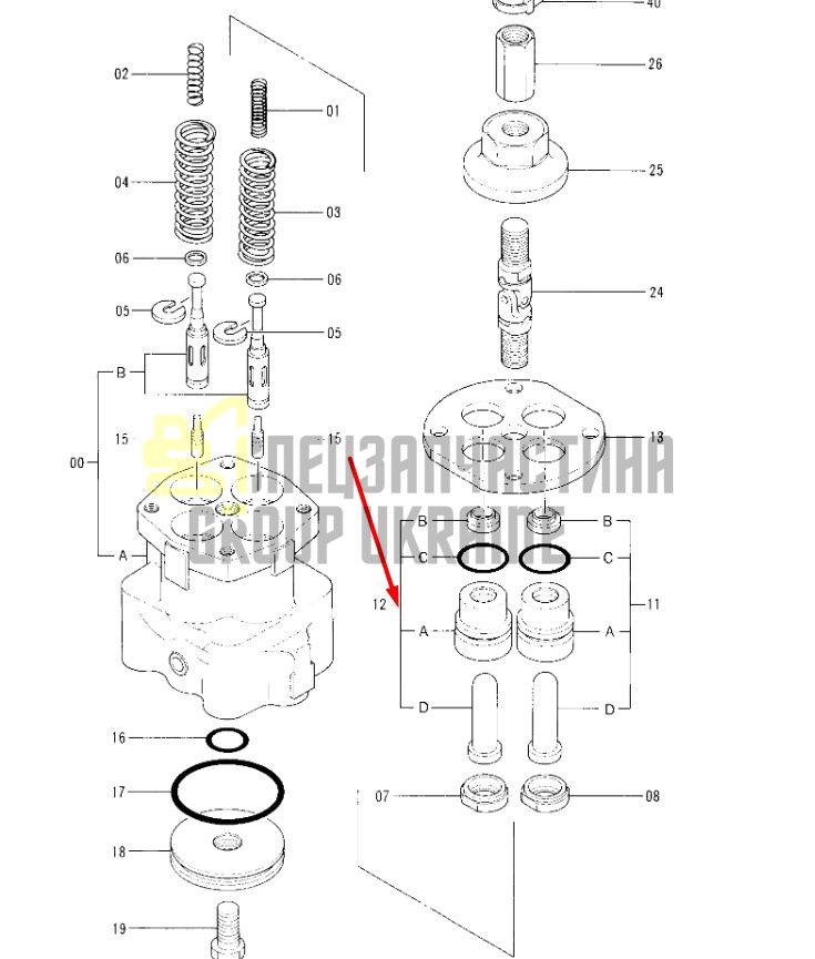Hitachi 9108066 (3058790, 4276152, a810025, 3058791, 3051298) Толкатель джойстика для EX100