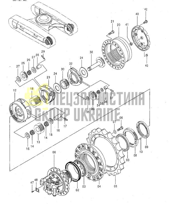 9155253 Редуктор хода в сборе Hitachi EX200-5