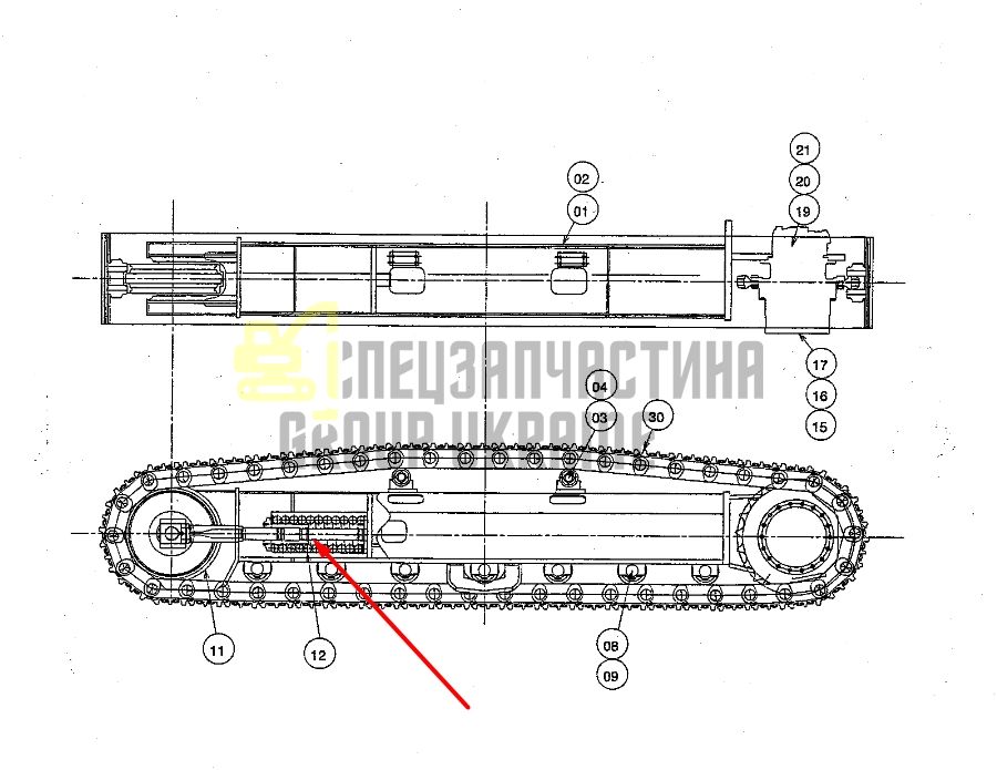 Hitachi 9187133 Натяжитель гусеницы для ZX120