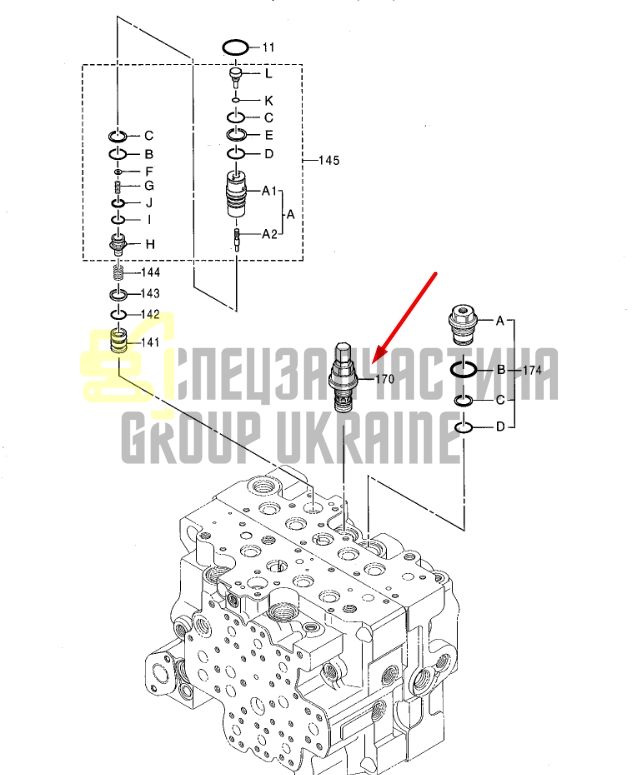 Купити Hitachi 9226533 Запобіжний клапан для ZX110, ZX120