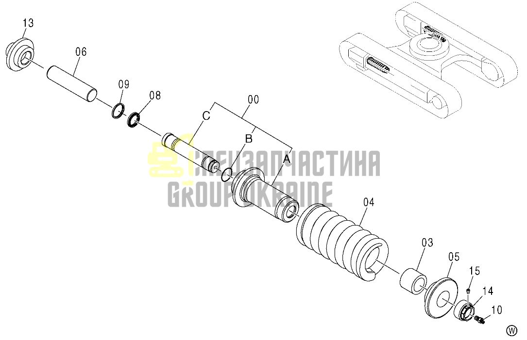 Hitachi 9234657 Натяжитель гусеницы для ZX120