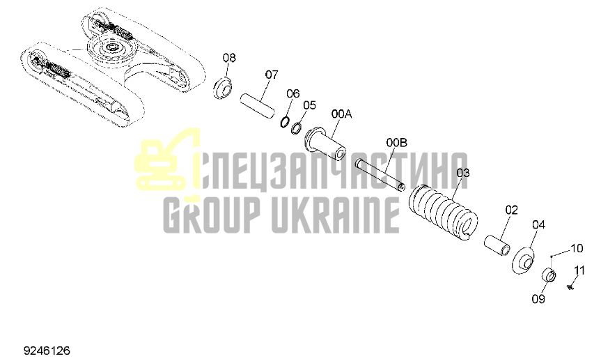Hitachi 9243393 Натяжитель гусеницы для ZX240-3