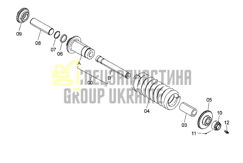 Hitachi 9243535 Натяжитель гусеницы для ZX330