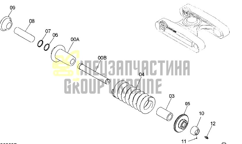 Hitachi 9243618 Натяжитель гусеницы для ZX270, ZX280