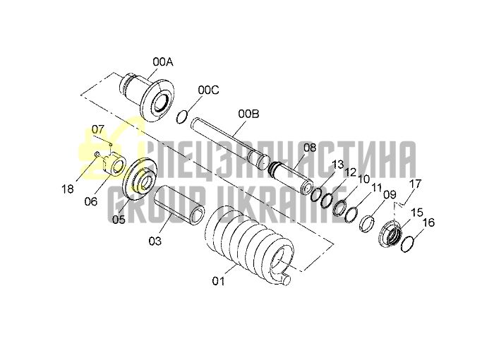 Hitachi 9244515 Натяжитель гусеницы для ZX850, ZX870