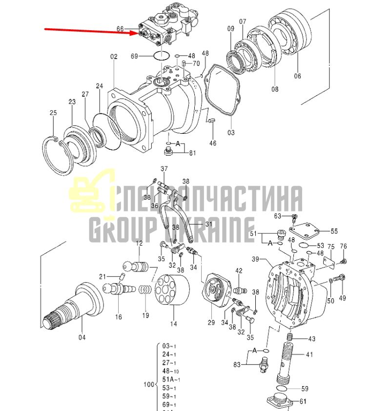 HITACHI 9253685 Регулятор гидравлического насоса HPV145, Handok