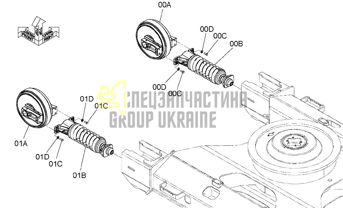 Hitachi 9306368 Натяжитель гусеницы для ZX330-5G