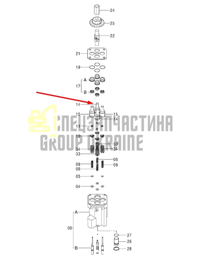 Hitachi 9759157 Плунжер джойстика (4 шт) для ZX180LC-3, ZX200-3