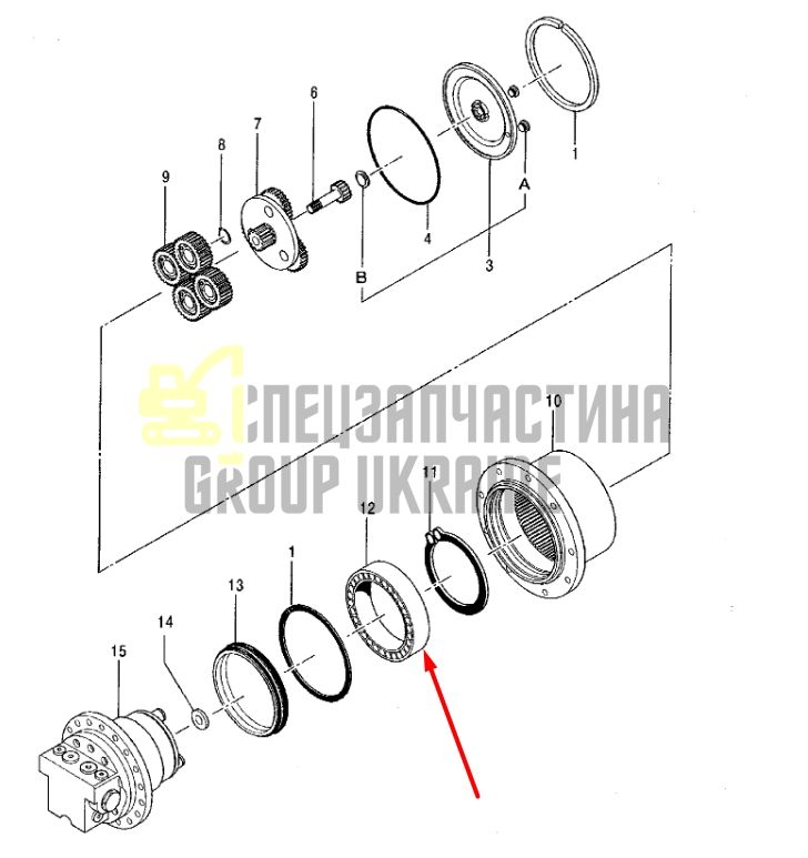 Коренной подшипник редуктора HITACHI ZX18 E0887912